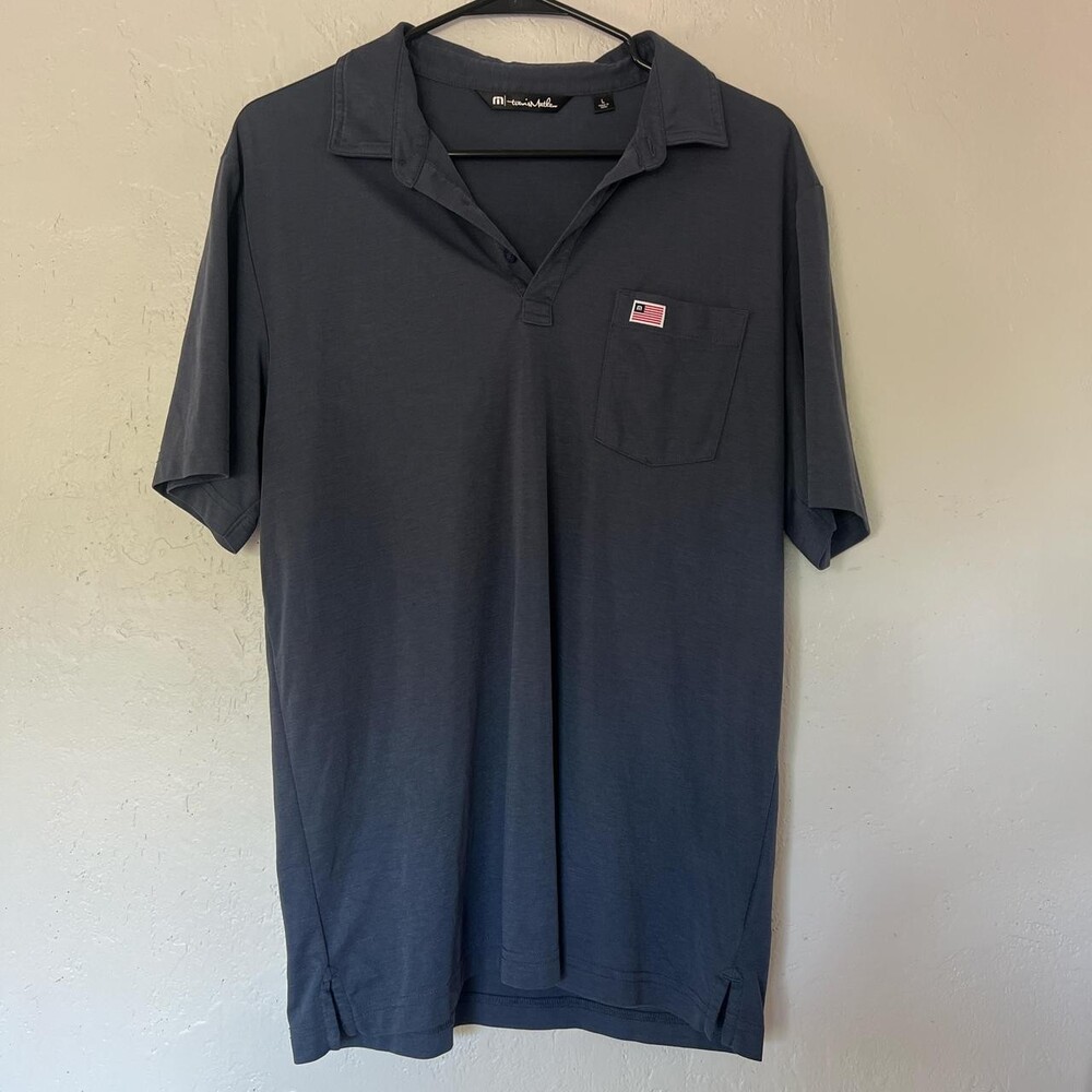 TravisMathew Men's Navy and Blue Polo-shirts